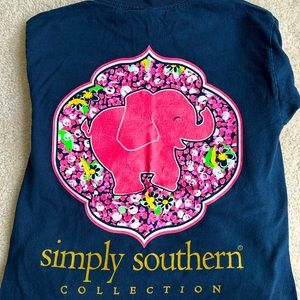 Women’s size small navy blue Simply Southern long sleeve tshirt
